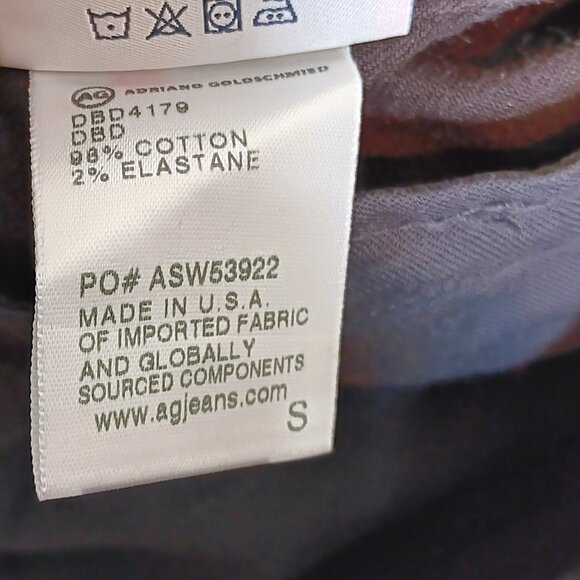 AG Adriano Goldschmied Denim Trucker Jacket Womens S Black Silver Foil Robyn New - Picture 5 of 6